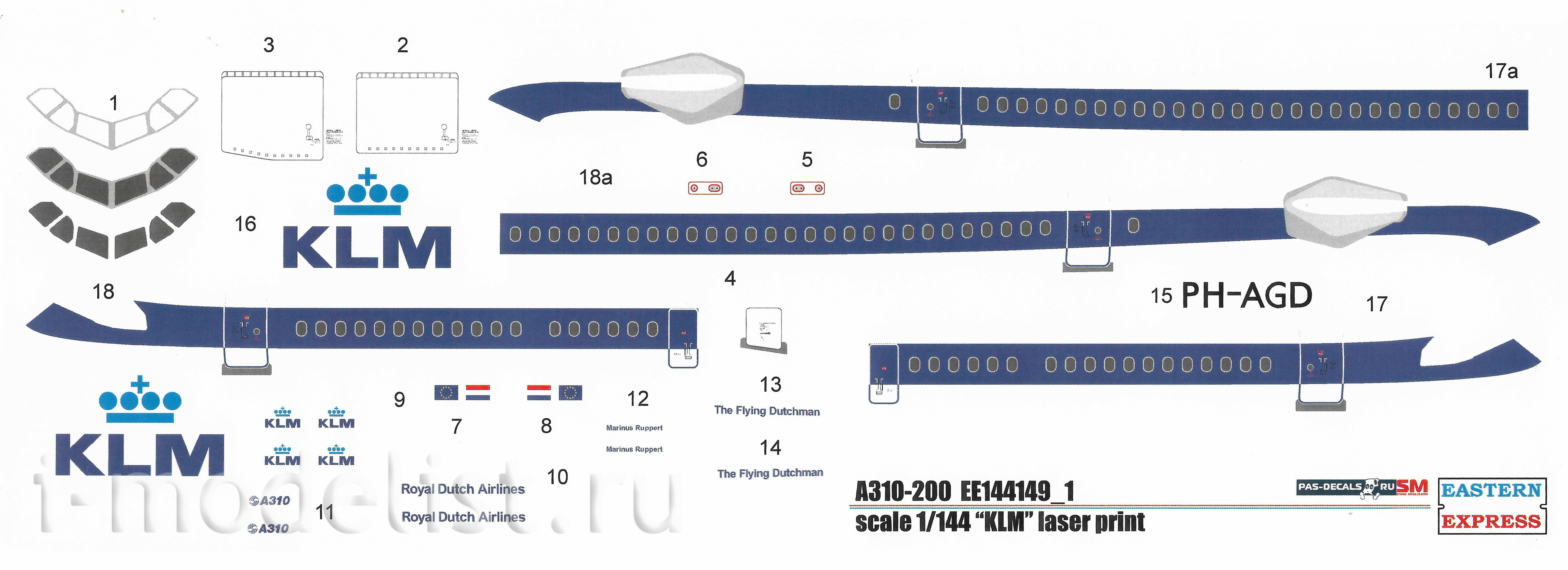 144149-1 Orient Express 1/144 KLM A310-200 Airliner