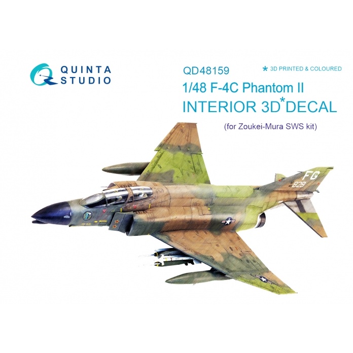 QD48159 Quinta Studio 1/48 3D Decal of the interior of the F-4C cabin (for the ZM SWS model)