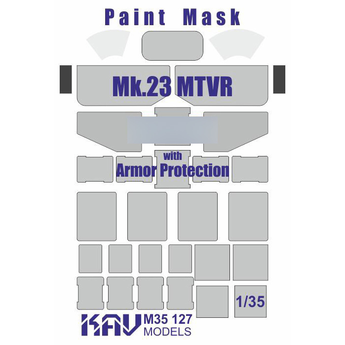 M35 127 KAV models 1/35 Paint mask for glazing MTVR Mk.23 with Armor Protection (Trumpeter)