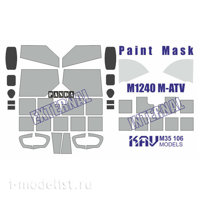 M35 106 KAV models 1/35 Paint mask for glazing M-1240 M-ATV (Panda)