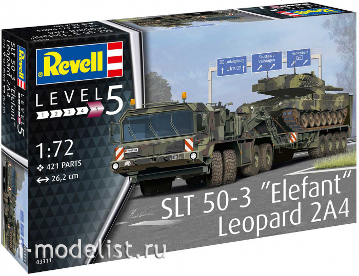 03311 Revell 1/72 GERMAN HEAVY TANK TRANSPORTER SLT 50-3 ELEFANT & LEOPARD 2A4