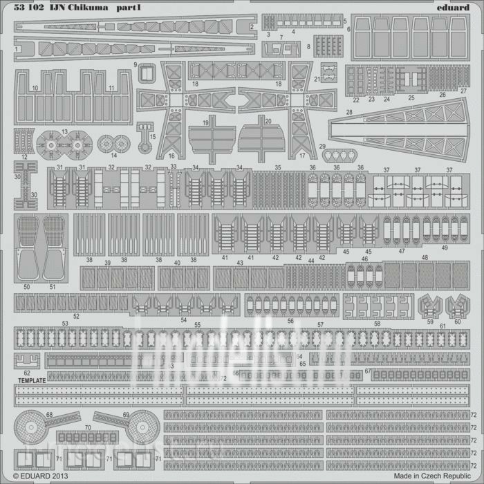 53102 Eduard 1/350 photo etched parts for IJN Chikuma 1/350