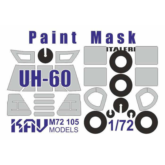 M72 105 KAV models 1/72 Окрасочная маска для allх моделей UH-60/HH-60 (Italeri)