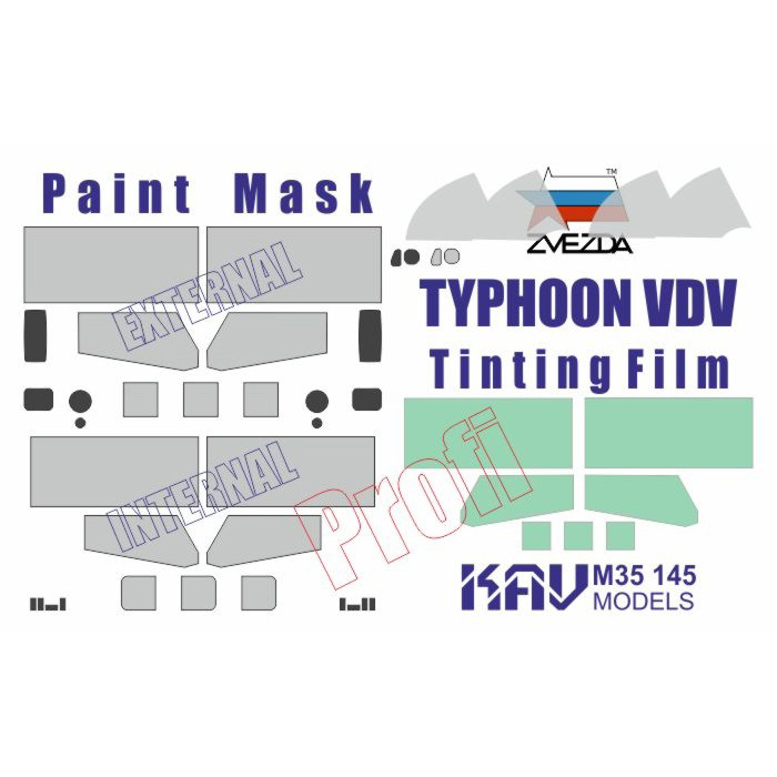 M35 145 KAV Models 1/35 Paint Mask for Typhoon Airborne K-4386 PRO (Zvezda)