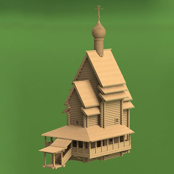 1308 Sbmodel 1/72 George Church, S. Yuksovichi Olonets province, XV century