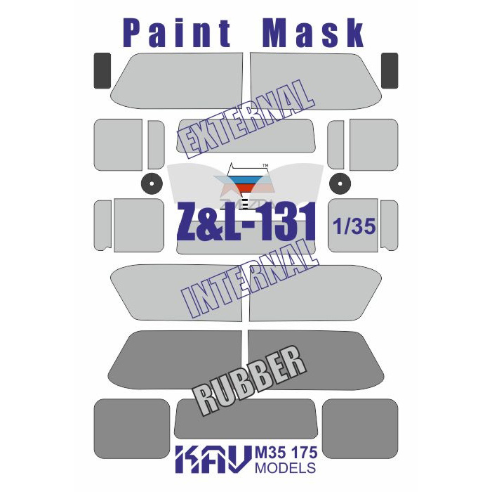 M35 175 KAV models 1/35 Окрасочная маска на остекление З-131 (Zvezda)