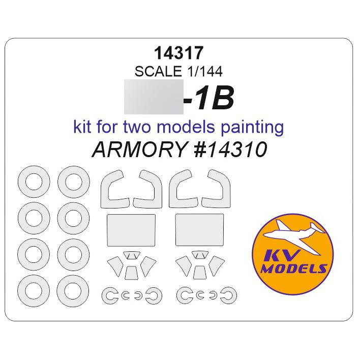14317 KV Models 1/144 Yakovlev-1B (paint kit for two models) - (ARMORY #14310) + masks for wheels and wheels
