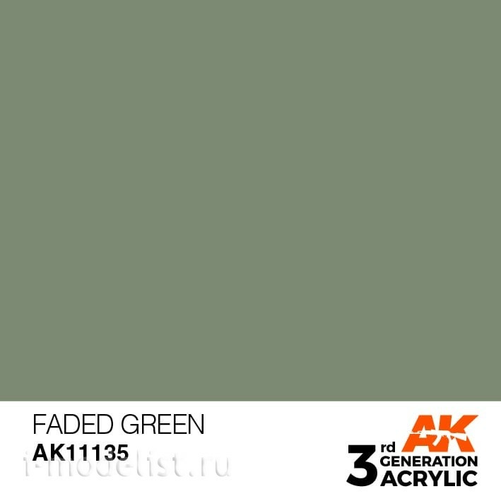 AK11135 AK Interactive acrylic Paint 3rd Generation Faded Green 17ml