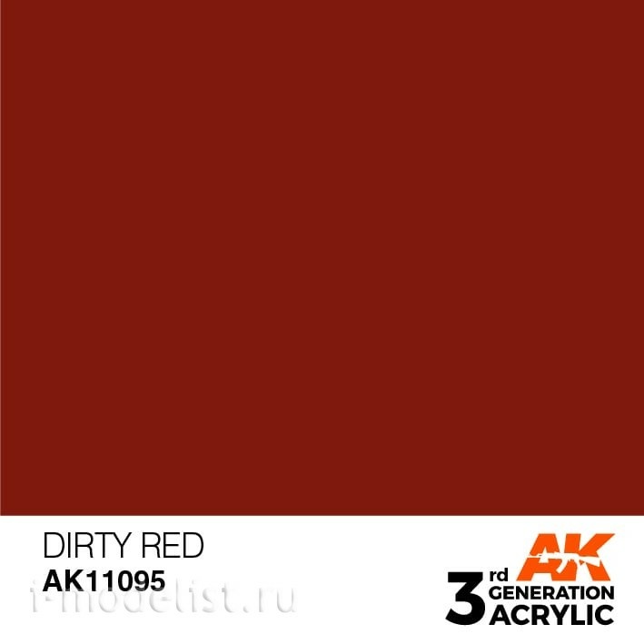 AK11095 AK Interactive acrylic Paint 3rd Generation Dirty Red 17ml