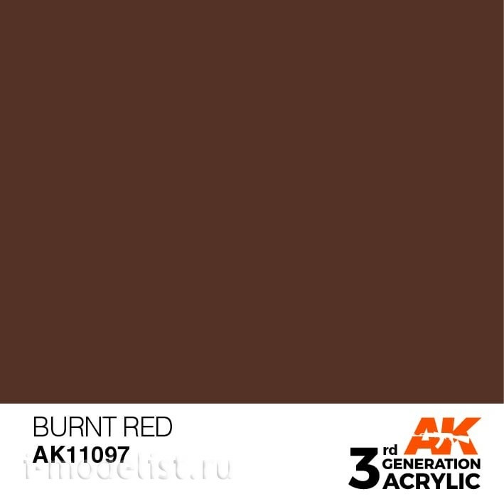 AK11097 AK Interactive acrylic Paint 3rd Generation Burnt Red 17ml