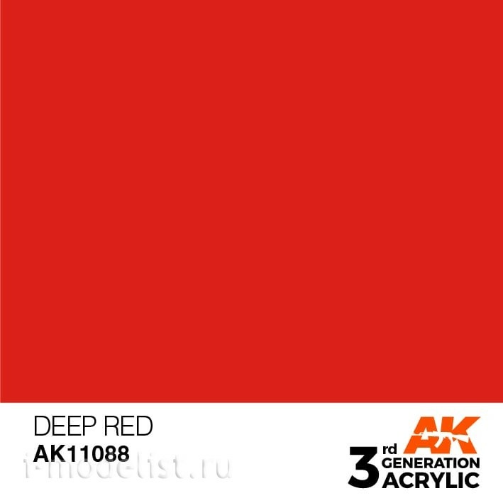 AK11088 AK Interactive acrylic Paint 3rd Generation Deep Red 17ml