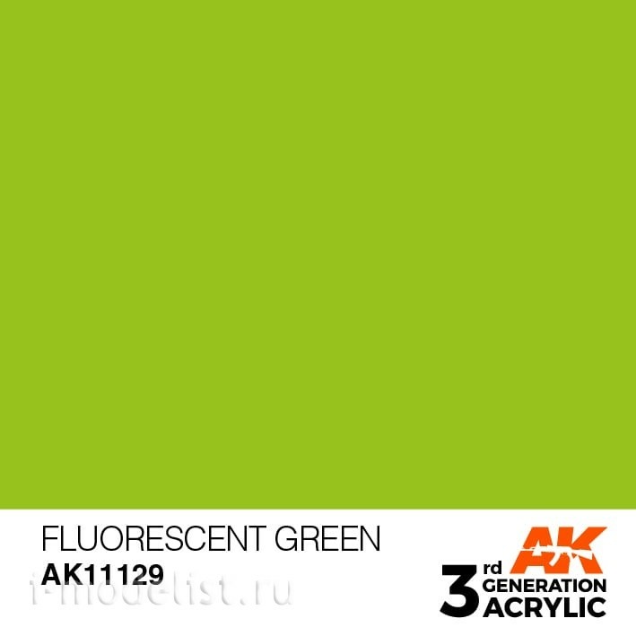 AK11129 AK Interactive acrylic Paint 3rd Generation Fluorescent Green 17ml