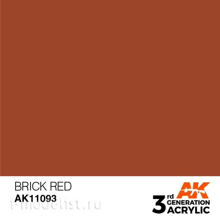 AK11093 AK Interactive acrylic Paint 3rd Generation Brick Red 17ml