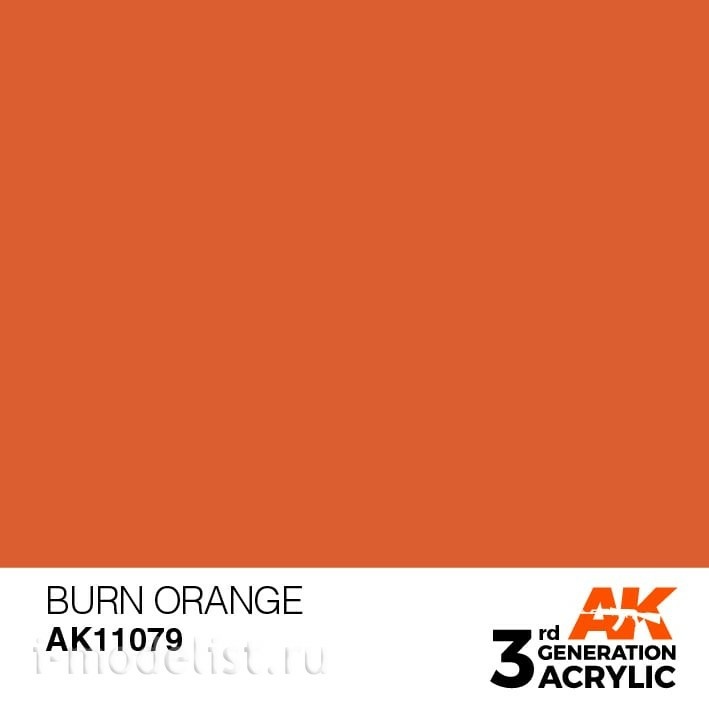 AK11079 AK Interactive acrylic Paint 3rd Generation Burn Orange 17ml