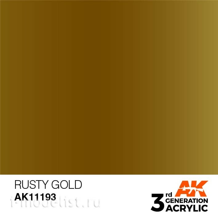 AK11193 AK Interactive acrylic Paint 3rd Generation Rusty Gold 17ml