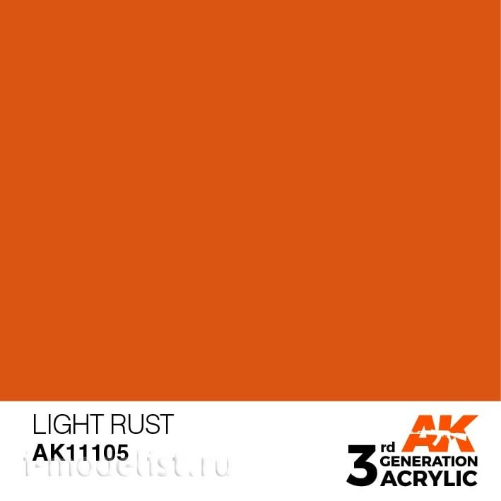 AK11105 AK Interactive acrylic Paint 3rd Generation Medium Rust 17ml