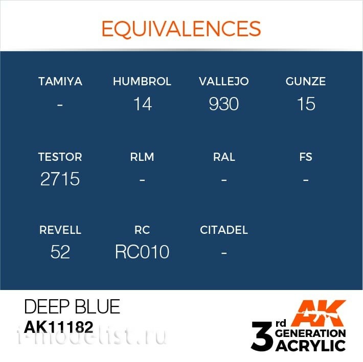 AK11182 AK Interactive acrylic Paint 3rd Generation Deep Blue 17ml