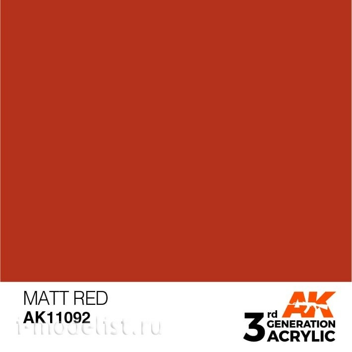 AK11092 AK Interactive acrylic Paint 3rd Generation Matt Red 17ml