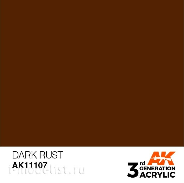 AK11107 AK Interactive acrylic Paint 3rd Generation Dark Rust 17ml