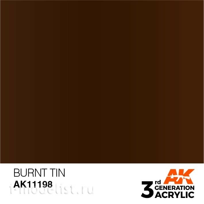 AK11198 AK Interactive acrylic Paint 3rd Generation Burnt Tin 17ml