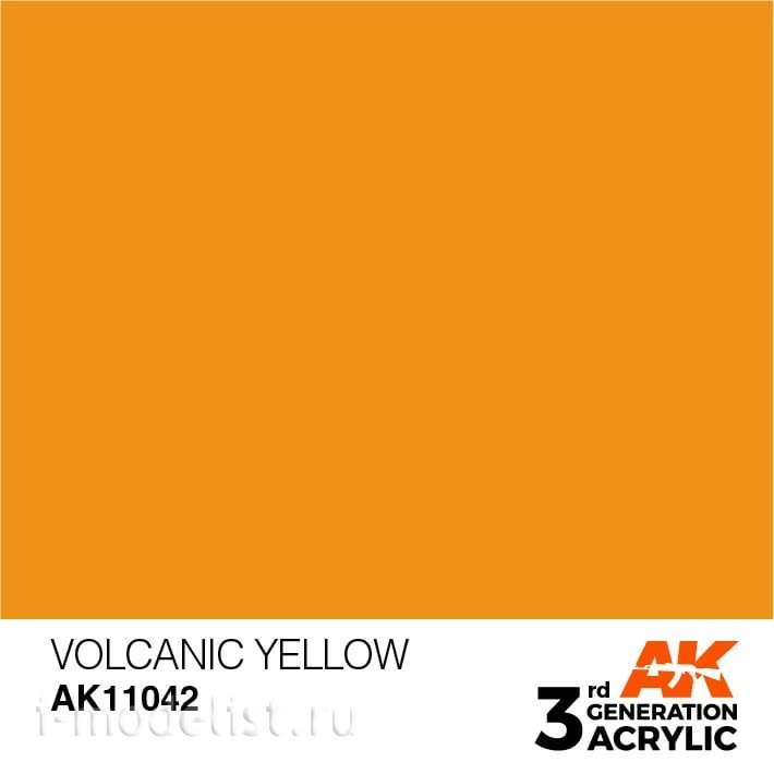 AK11042 AK Interactive acrylic Paint 3rd Generation Volcanic Yellow 17ml