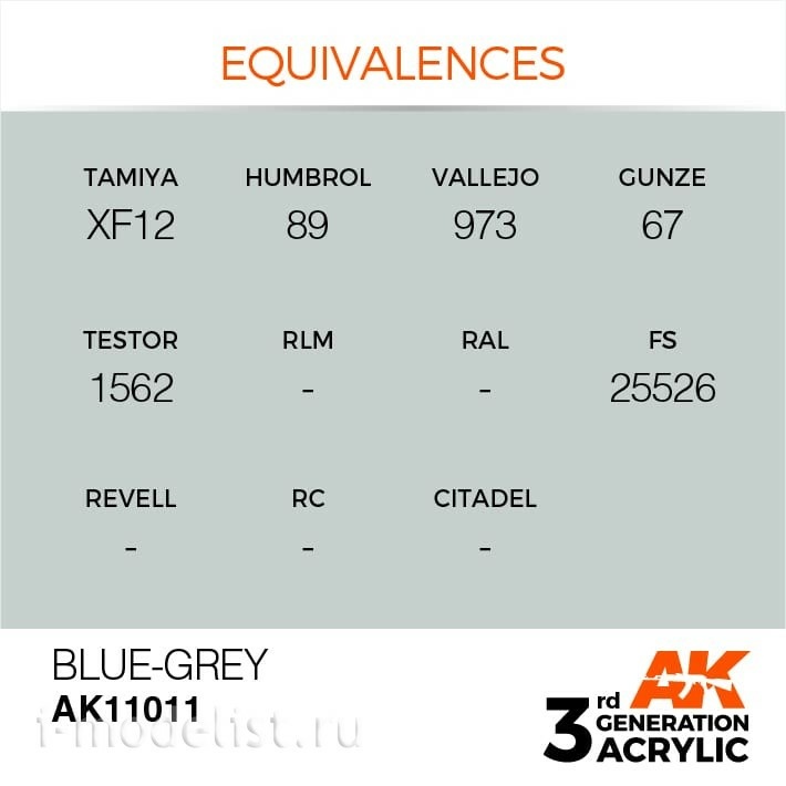 AK11011 AK Interactive acrylic Paint 3rd Generation Blue-Grey 17ml