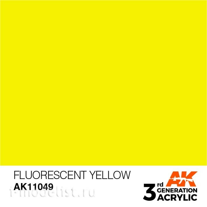 AK11049 AK Interactive acrylic Paint 3rd Generation Fluorescent Yellow 17ml