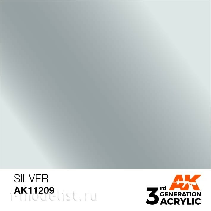 AK11209 AK Interactive acrylic Paint 3rd Generation Silver 17ml