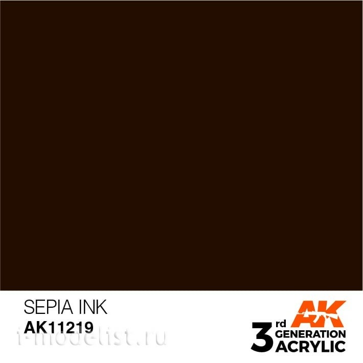 AK11219 AK Interactive acrylic Paint 3rd Generation sepia INK 17ml