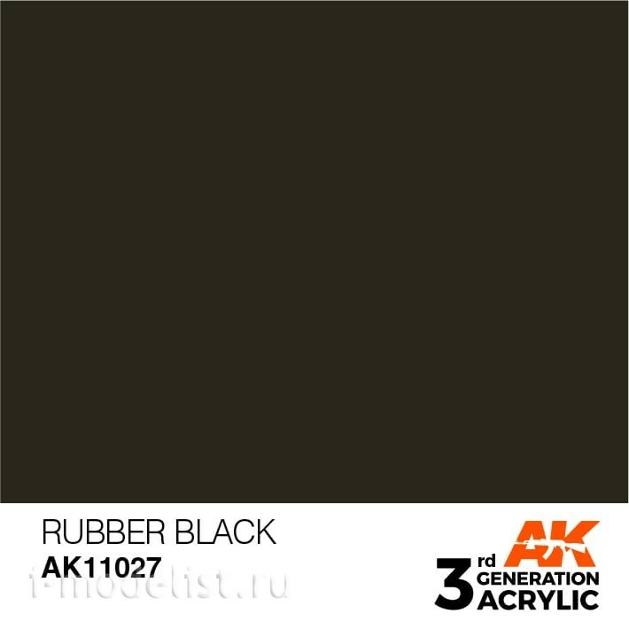AK11027 AK Interactive acrylic Paint 3rd Generation Rubber Black 17ml
