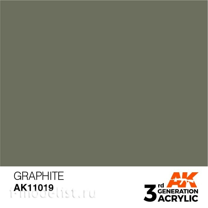 AK11019 AK Interactive acrylic Paint 3rd Generation Graphite 17ml