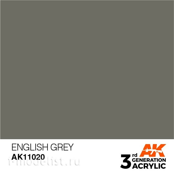 AK11020 AK Interactive acrylic Paint 3rd Generation English Grey 17ml
