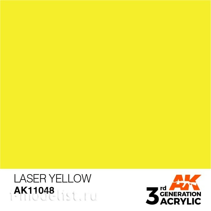 AK11048 AK Interactive acrylic Paint 3rd Generation Laser Yellow 17ml