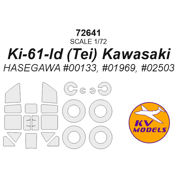 72641 KV Models 1/72 Paint Mask for Ki-61-Id (Tei) Kawasaki + masks for wheels and wheels