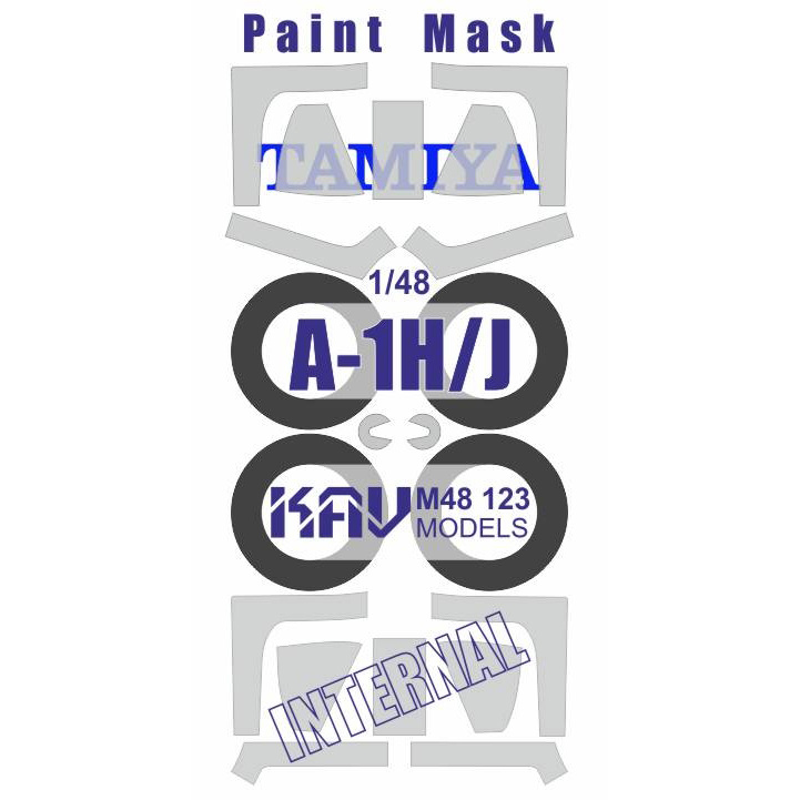 M48 123 KAV models 1/48 Окрасочная маска для модели A-1H/J (Tamiya)