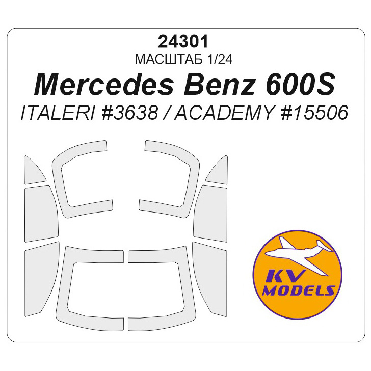 24301 KV Models 1/24 Paint Mask for Mercedes Benz 600S
