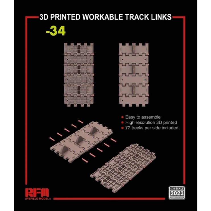 RM-2023 Rye Field Model 1/35 Working Tracks for Type-(34) (3D printing)