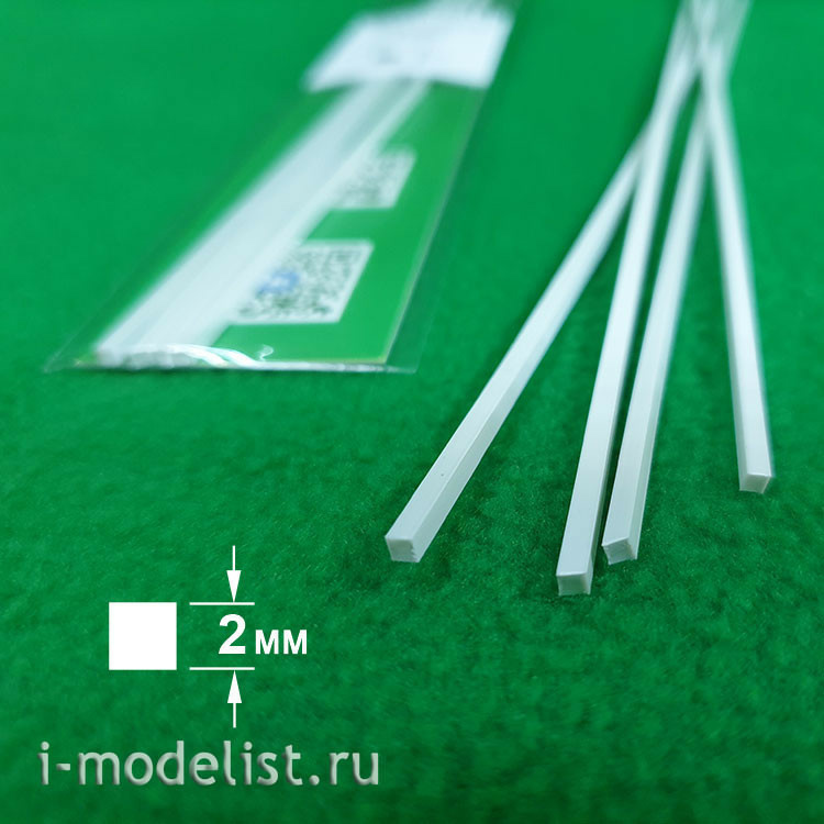 5313 Sbmodel ABS plastic square 2 mm - length 250 mm - 4 PCs
