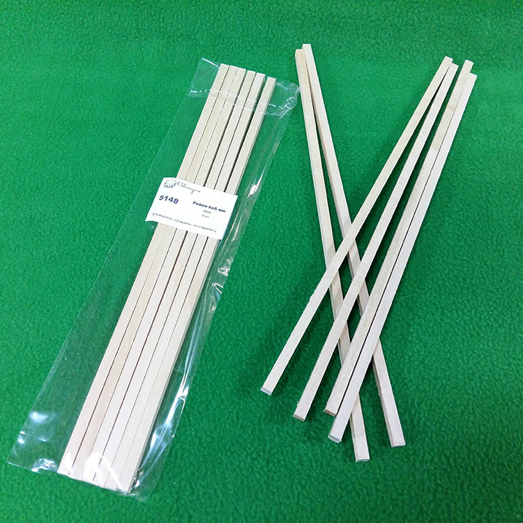 5148 Svmodel Slats 6x6 mm-length 300 mm-basswood - 6 PCs