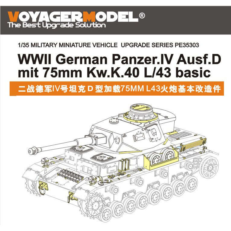 PE35303 Voyager Model 1/35 Базовый набор фfromfromравления для Panzer.IV Ausf.D mit 75mm Kw.K.40 L/43 (DRAGON 6330)