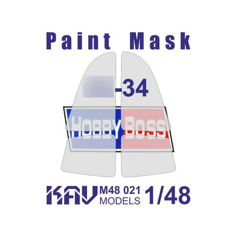 M48 021 KAV models 1/48 Paint mask for glazing Dry-34 (Hobby Boss)