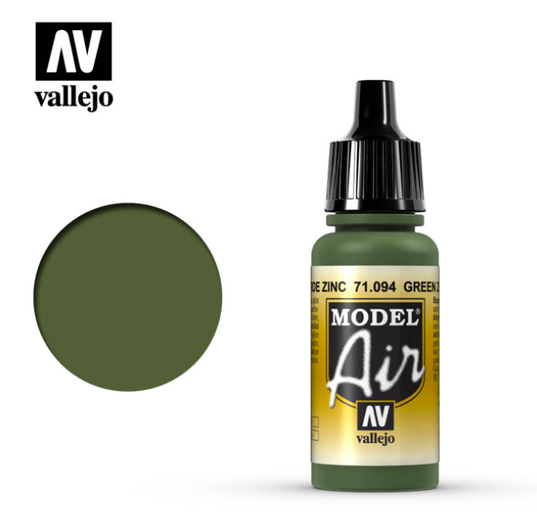 71094 Vallejo acrylic Paint `Model Air` Green zinc chromate / Green Zinc Chromate