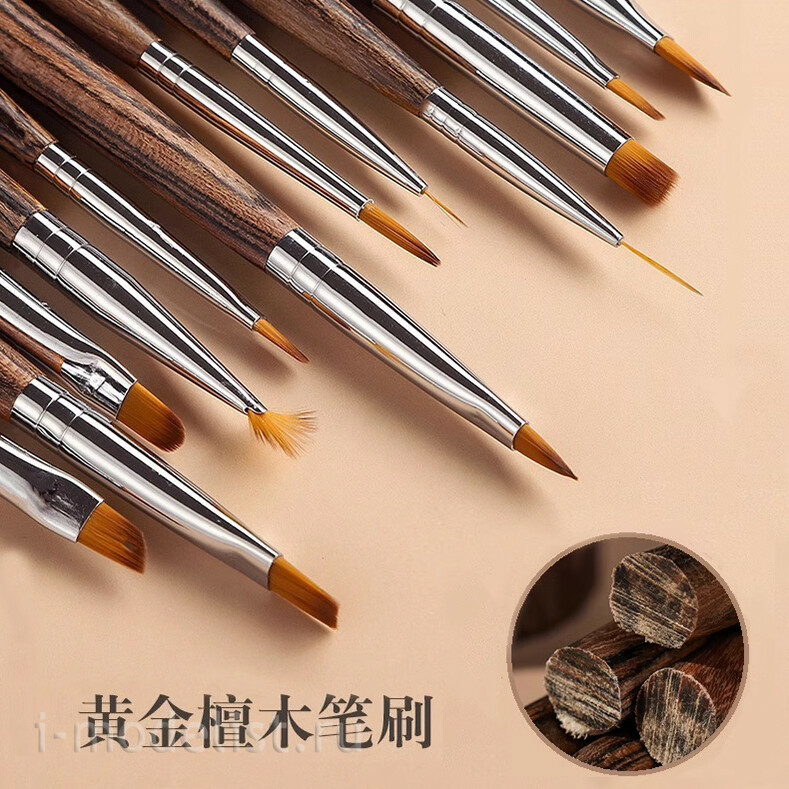 MW-3024 MANWAH Плоская кисть L (волокно + соболиный волос, ручка из сандалового дерева)