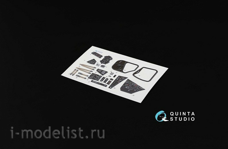 QD72019 Quinta Studio 1/72 3D Decal for the helicopter in 1976, cabin interior (black panels) (for the Zvezda model)