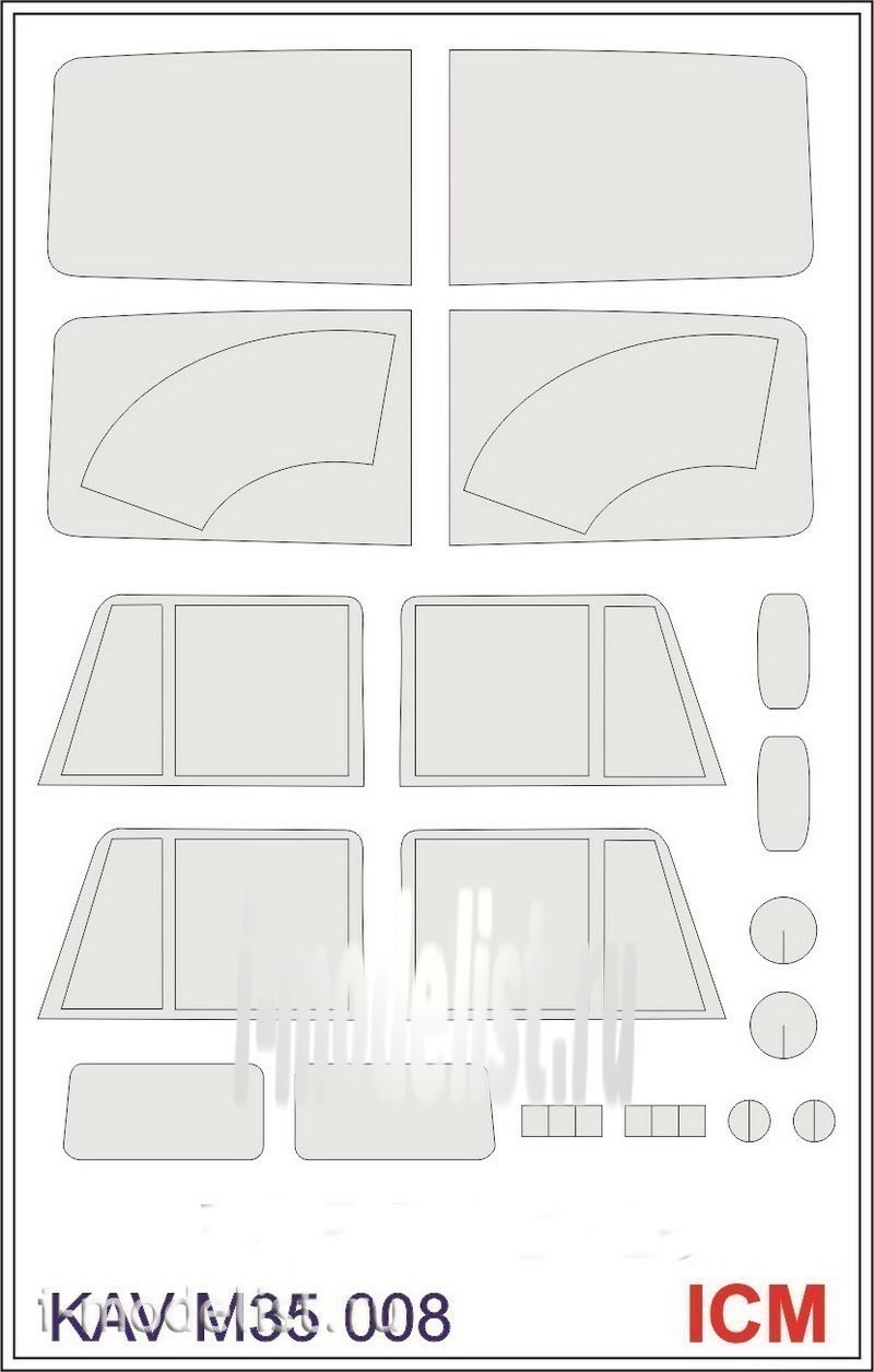 M35 008 KAV models 1/35 Painting mask for glazing To 4310 (ICM)