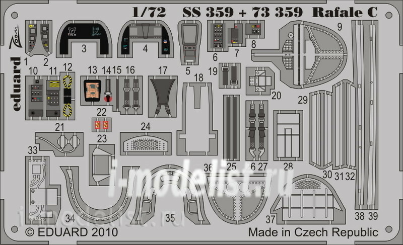 SS359 Edward 1/72 Color photo-etching Rafale C
