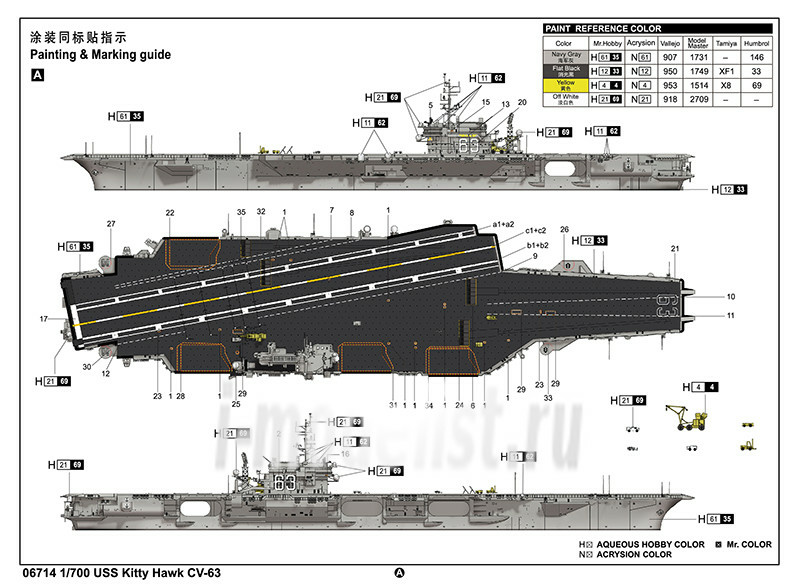 06714 Trumpeter 1/700 USS Kitty Hawk CV-63