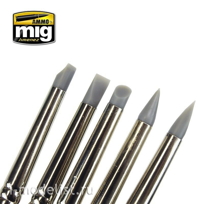 AMIG7606 Ammo Mig Silicone stacks set RUBBER BRUSH SET