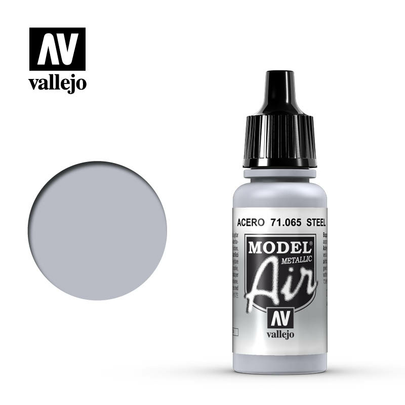 71065 Vallejo acrylic Paint `Model Air` Steel (Metallic)