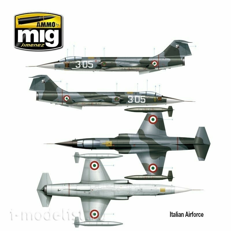 AMIG8504 Ammo Mig 1/48 Американский истребитель F-104G Zvezdafighter - Испанская, канадская, итальянская, греческая, норвежская, турецкая версии
